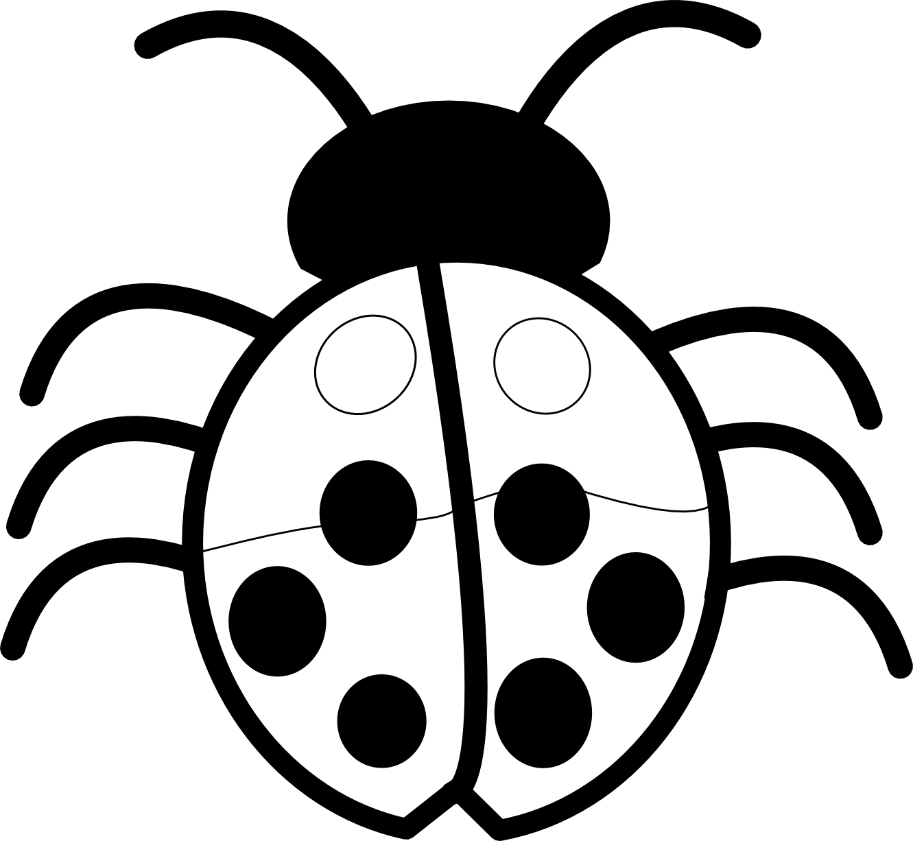 Ladybug Outline Black And White - ClipArt Best