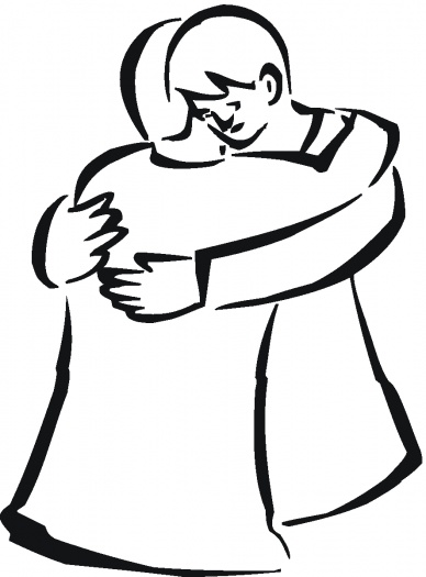 People hugging Colouring Pages