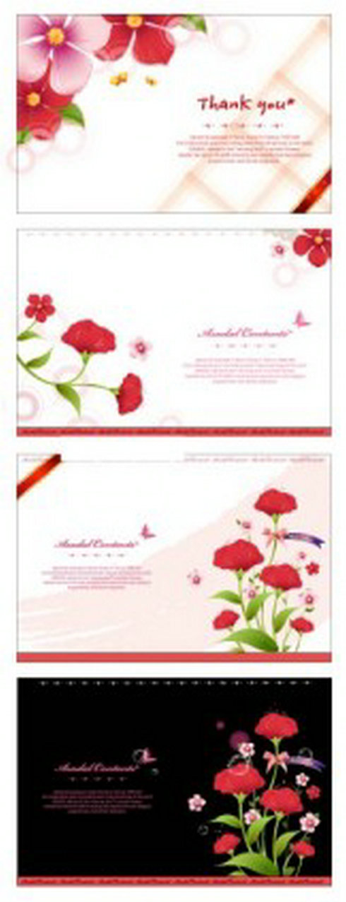 Flower Card Template Vector | Free Vector Download - Graphics ...