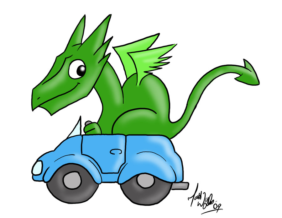 Cartoon Dragon in a car by zones-productions on deviantART
