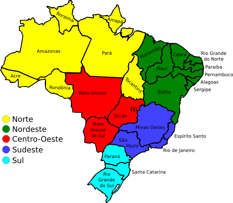 Clipart - Map of Brazil, v3
