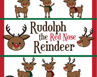 Popular items for reindeer clip art on Etsy