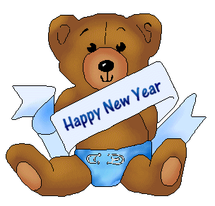 Teddy Bear and Happy New Year Banner 1