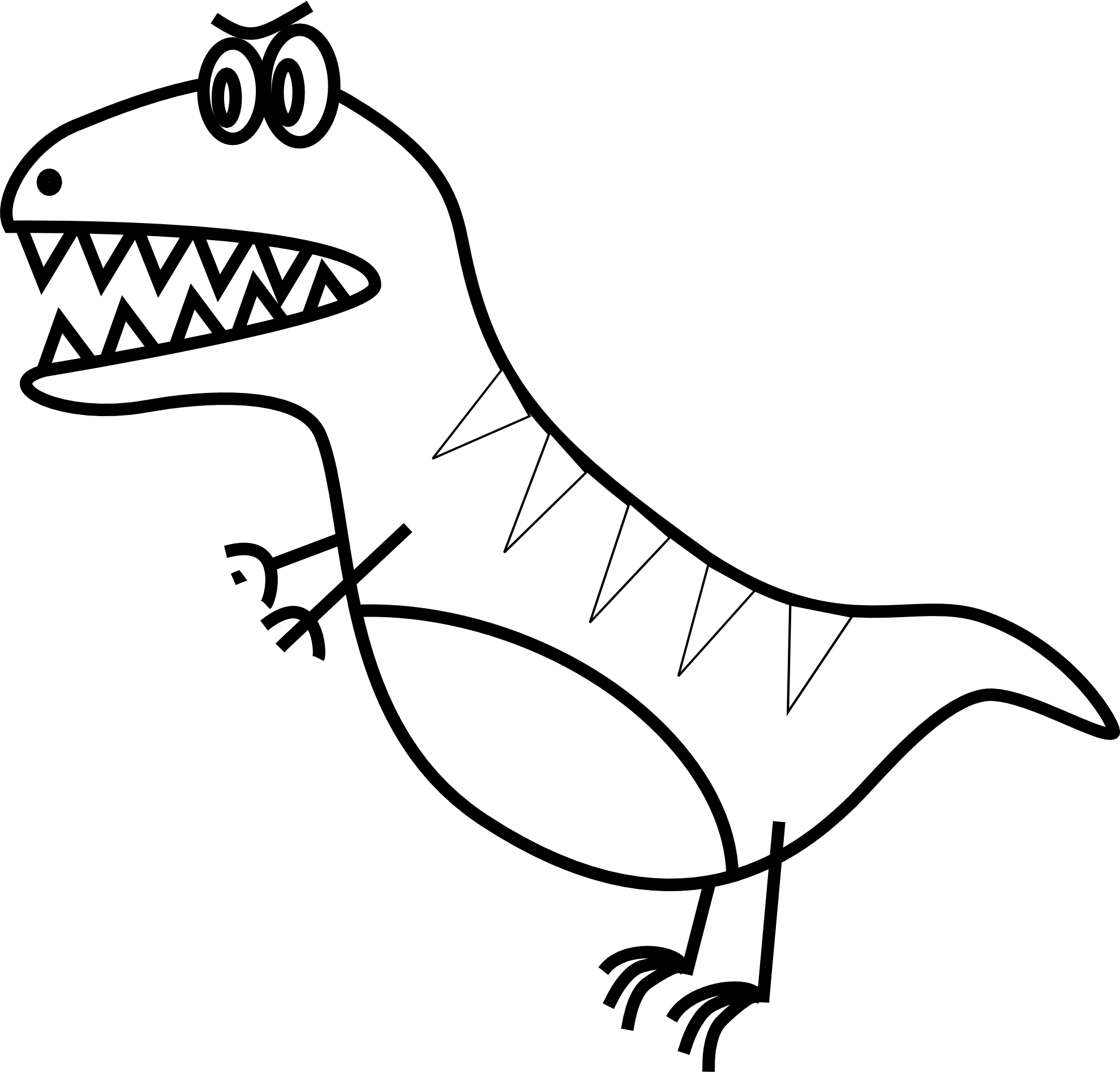 Dinosaur Clip Art Black And White Images & Pictures - Becuo