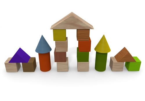 House / building blocks / toy - Free material - Illustration