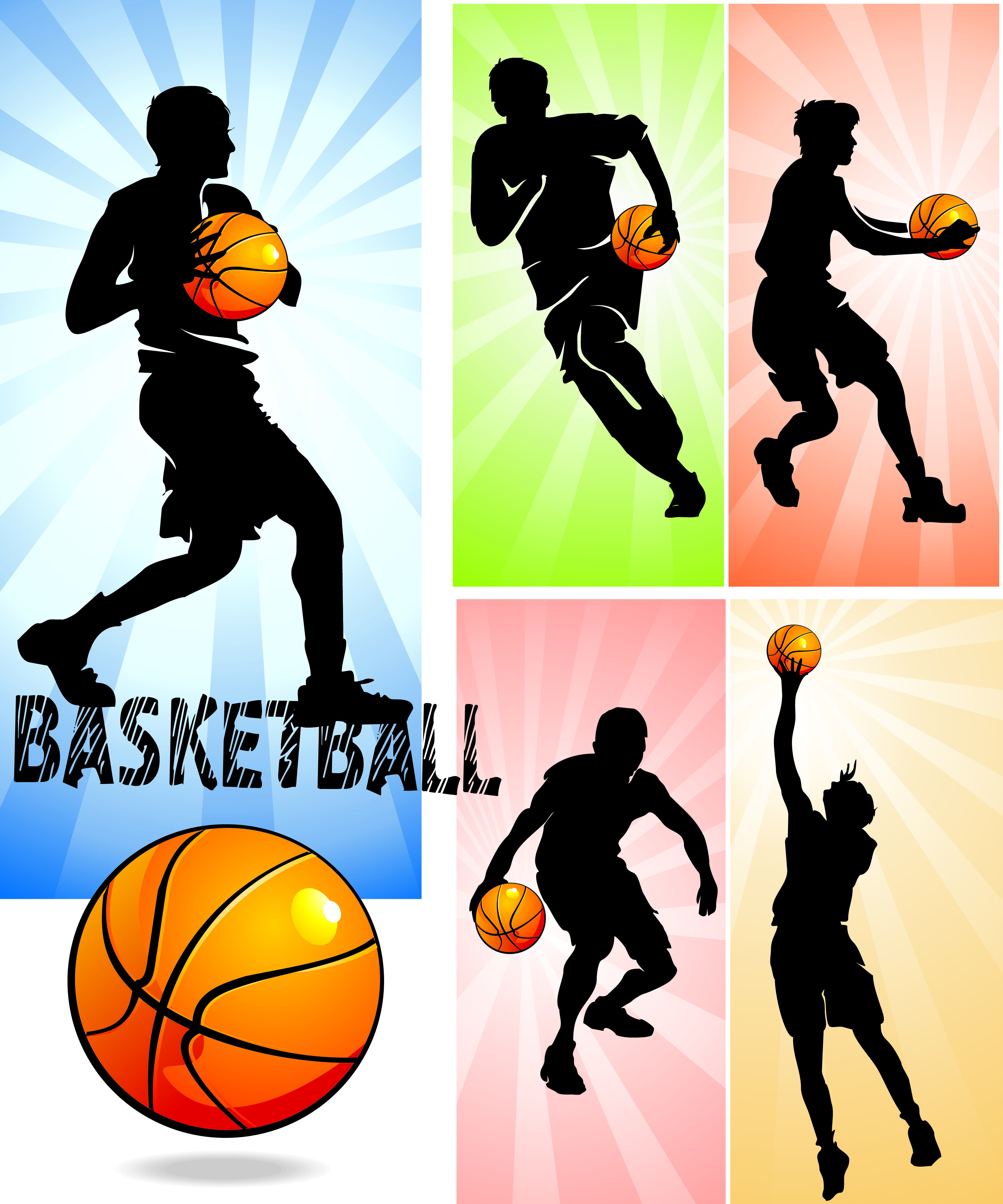 Basketball silhouette character vector Free Vector / 4Vector