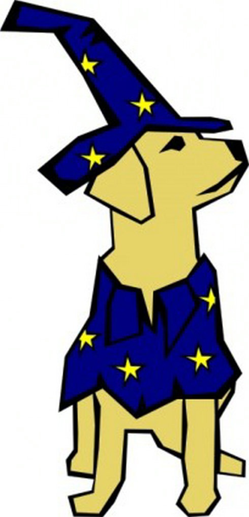 Dog Drawn With Straight Lines (wizard Costume) Clip Art | Free ...