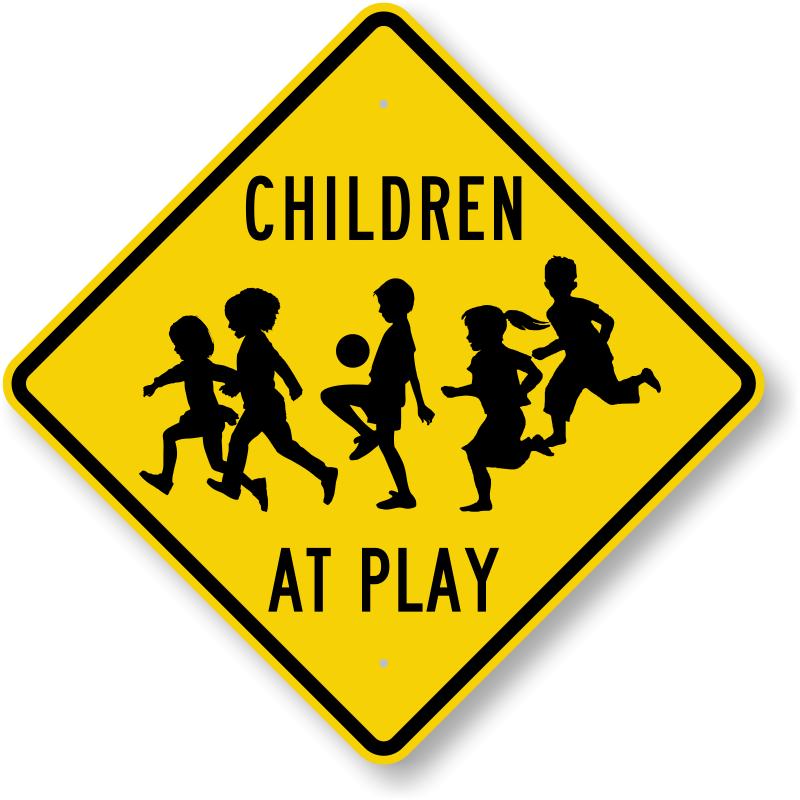 Kids At Play Sign | Children Playing with Ball Sign, SKU: K-