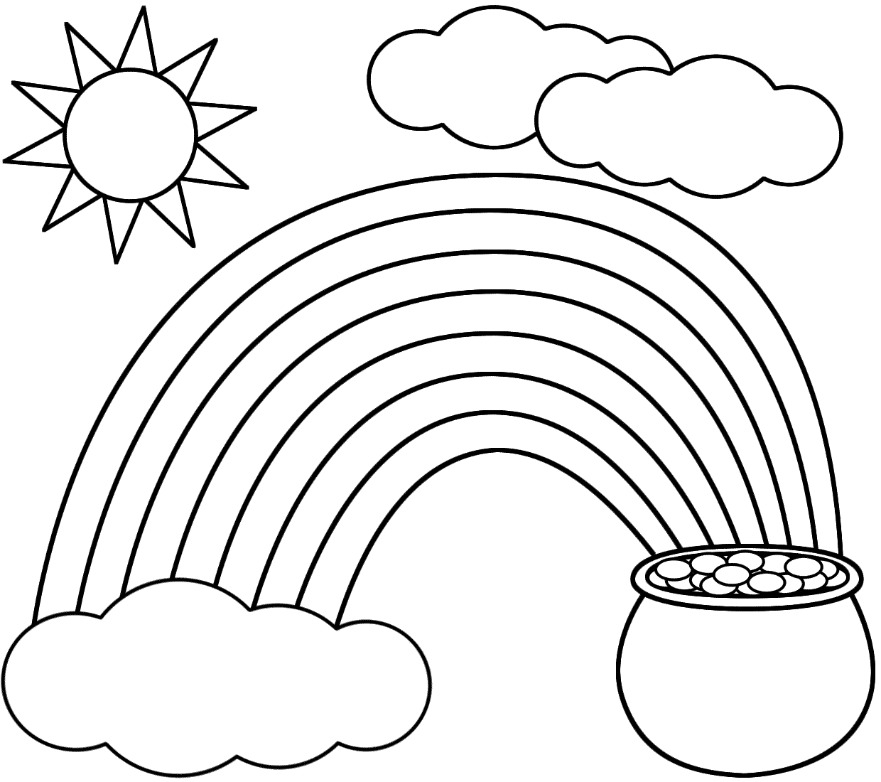 Pix For > Spring Rainbow Coloring Page