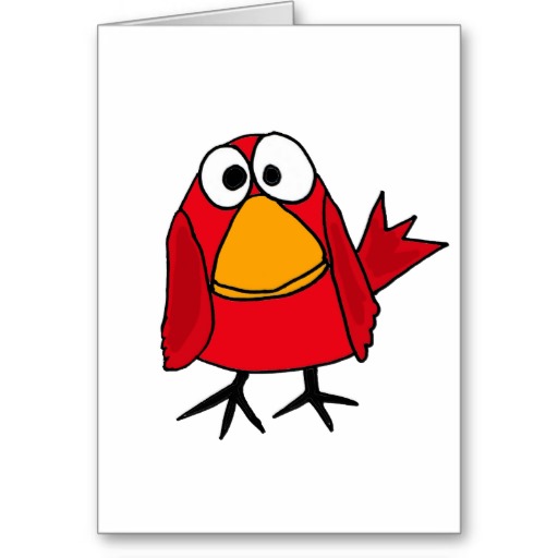 XX- Funny Sad Cardinal Bird Cartoon Greeting Cards | Zazzle