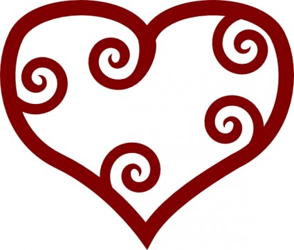 Valentine Red Maori Heart clip art Vector clip art - Free vector ...