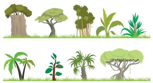 Cartoon Jungle Trees - Cliparts.co