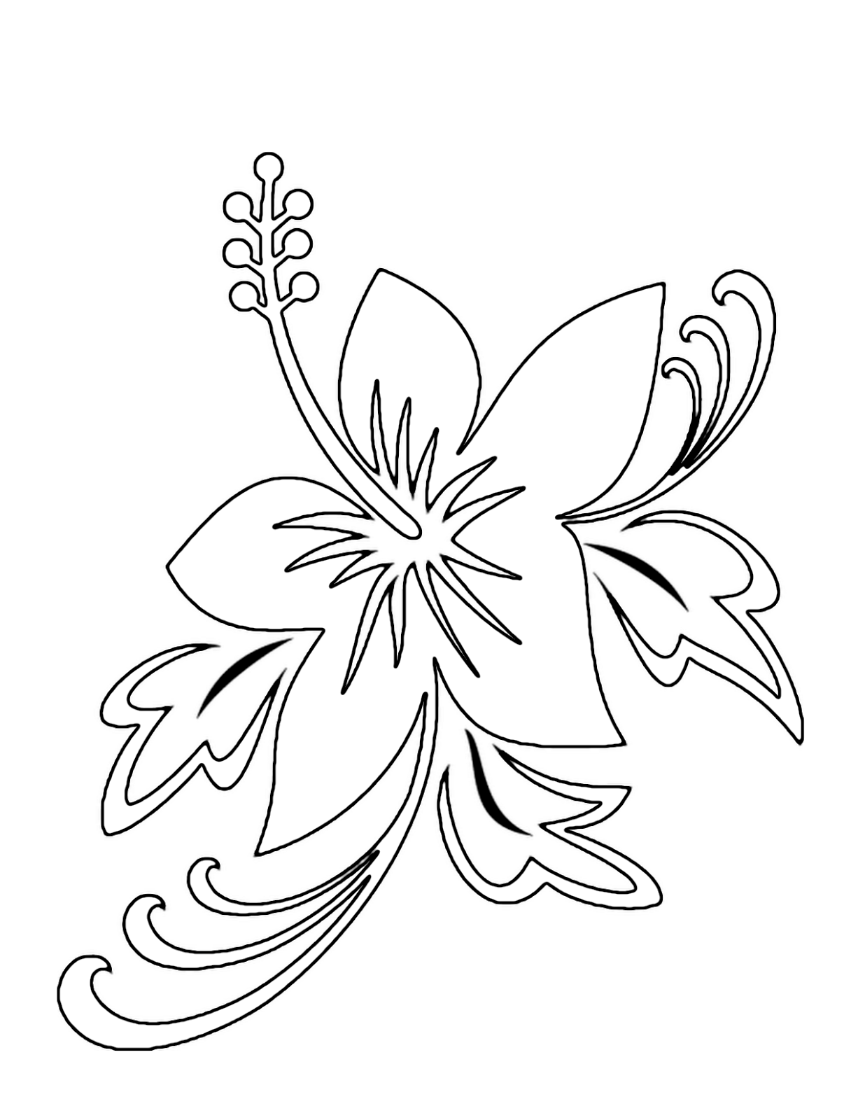 Flowers For > Hawaiian Flowers Coloring Pages