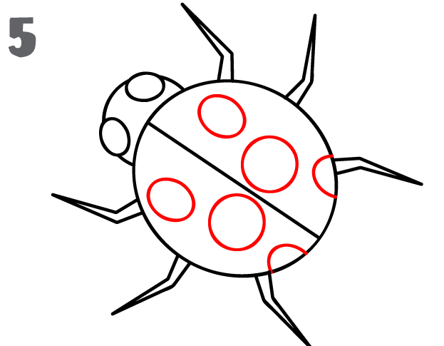How To Draw a LadyBug - Step-