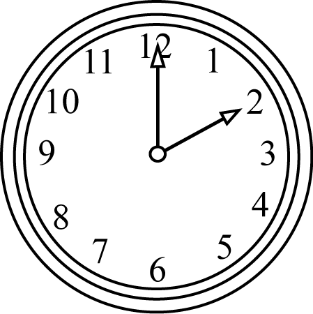 Black and White Clock on the Hour Clip Art - Black and White Clock ...