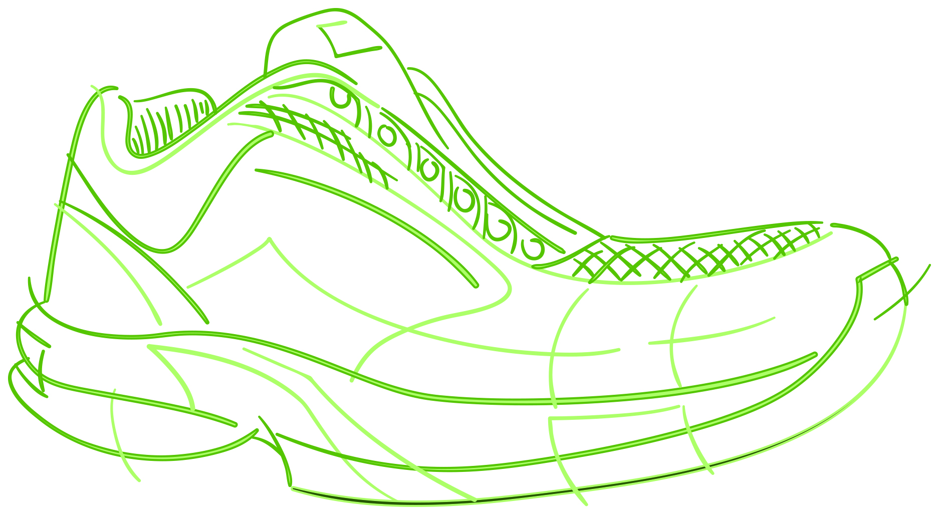 Outline Of A Running Shoe - ClipArt Best