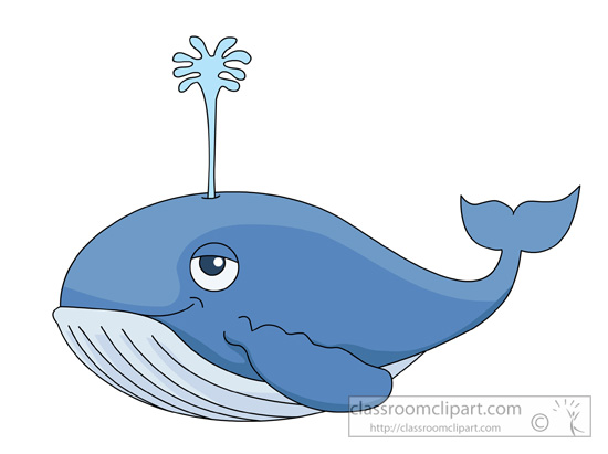 Whale Clipart : whale-with-water-out-of-blowhole-cartoon-style ...