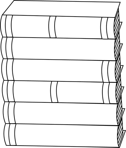 Black and White Stack of Books Clip Art - Black and White Stack of ...