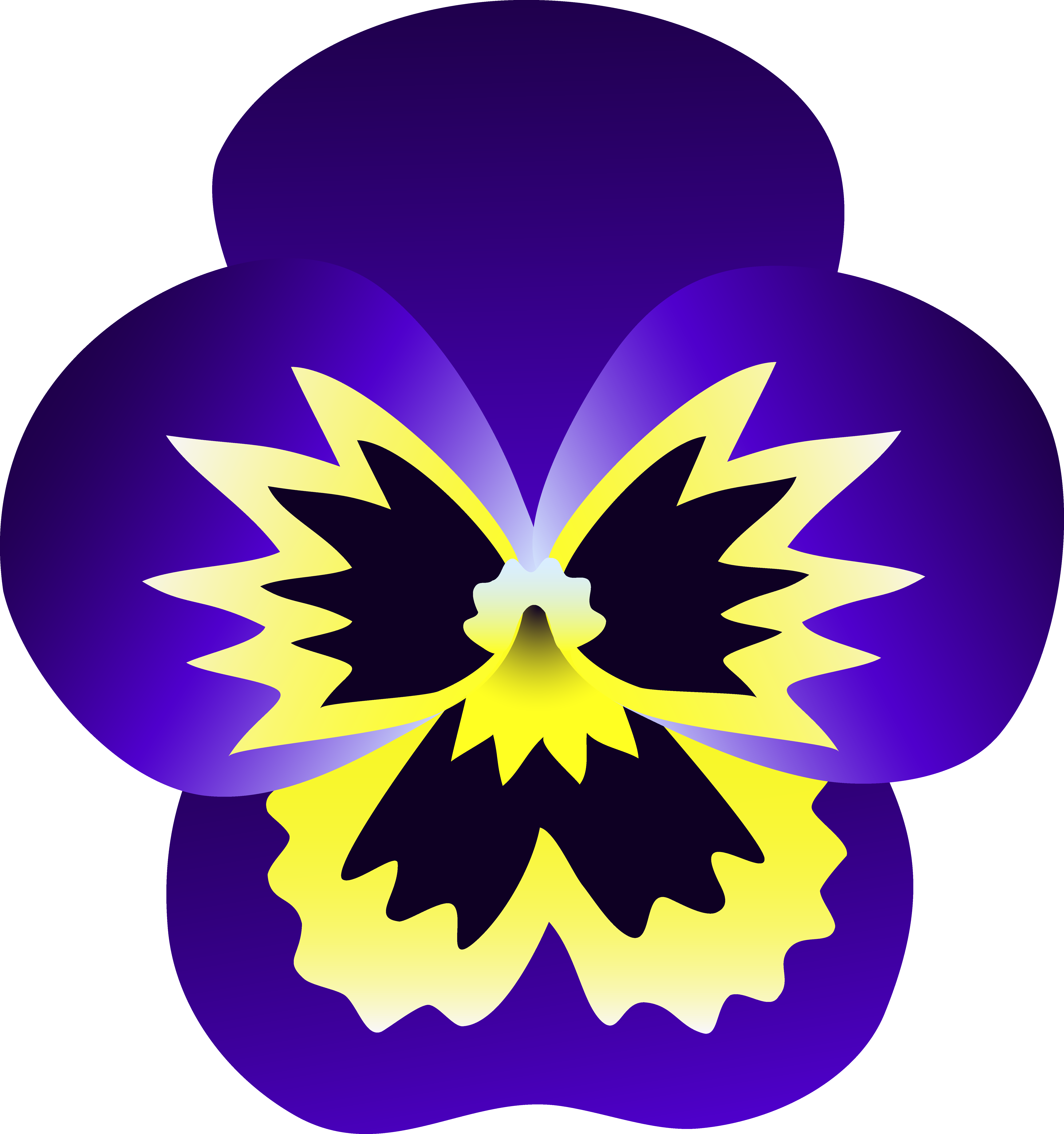 Purple and Yellow Pansy Flower - Free Clip Art