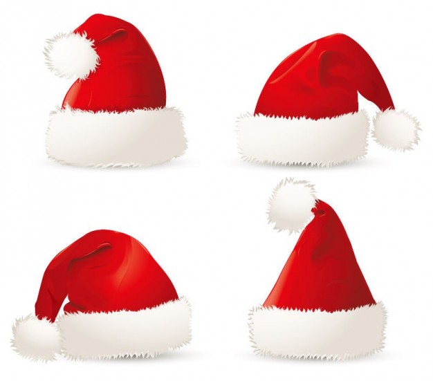 free red christmas santa hats Vector | Free Download
