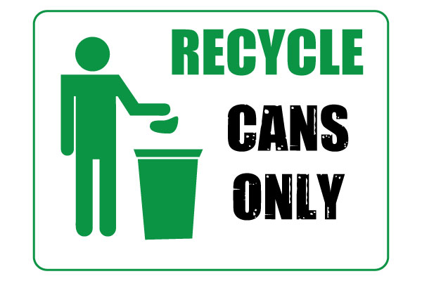 Printable Recycle Cans Only Sign For Waste Bins Free PDF
