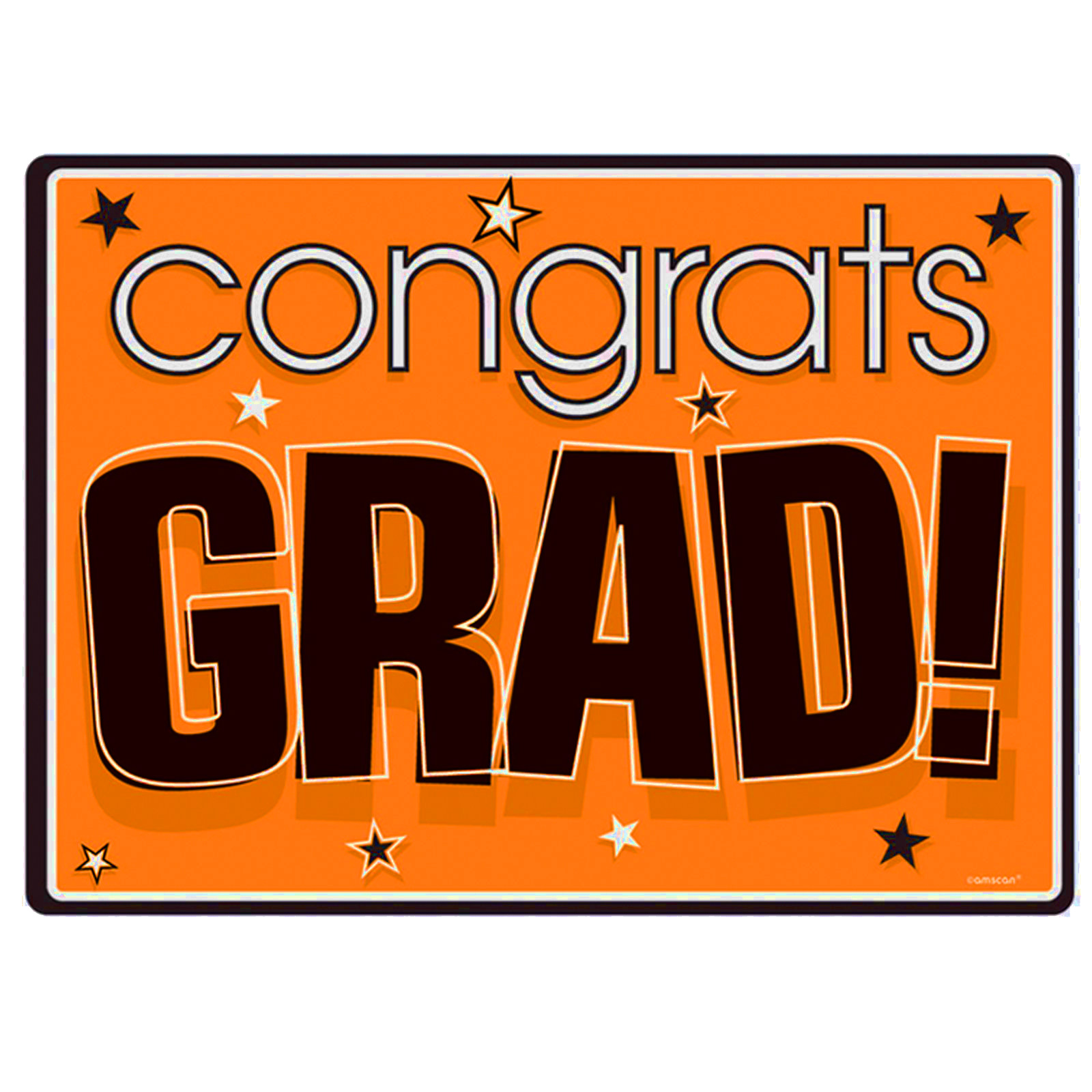 Congrats Grad Orange Graduate Cutouts | ThePartyWorks