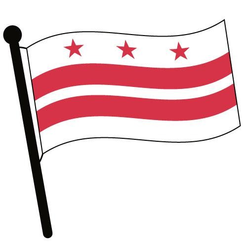 Washington D.C. Waving Flag Clip Art