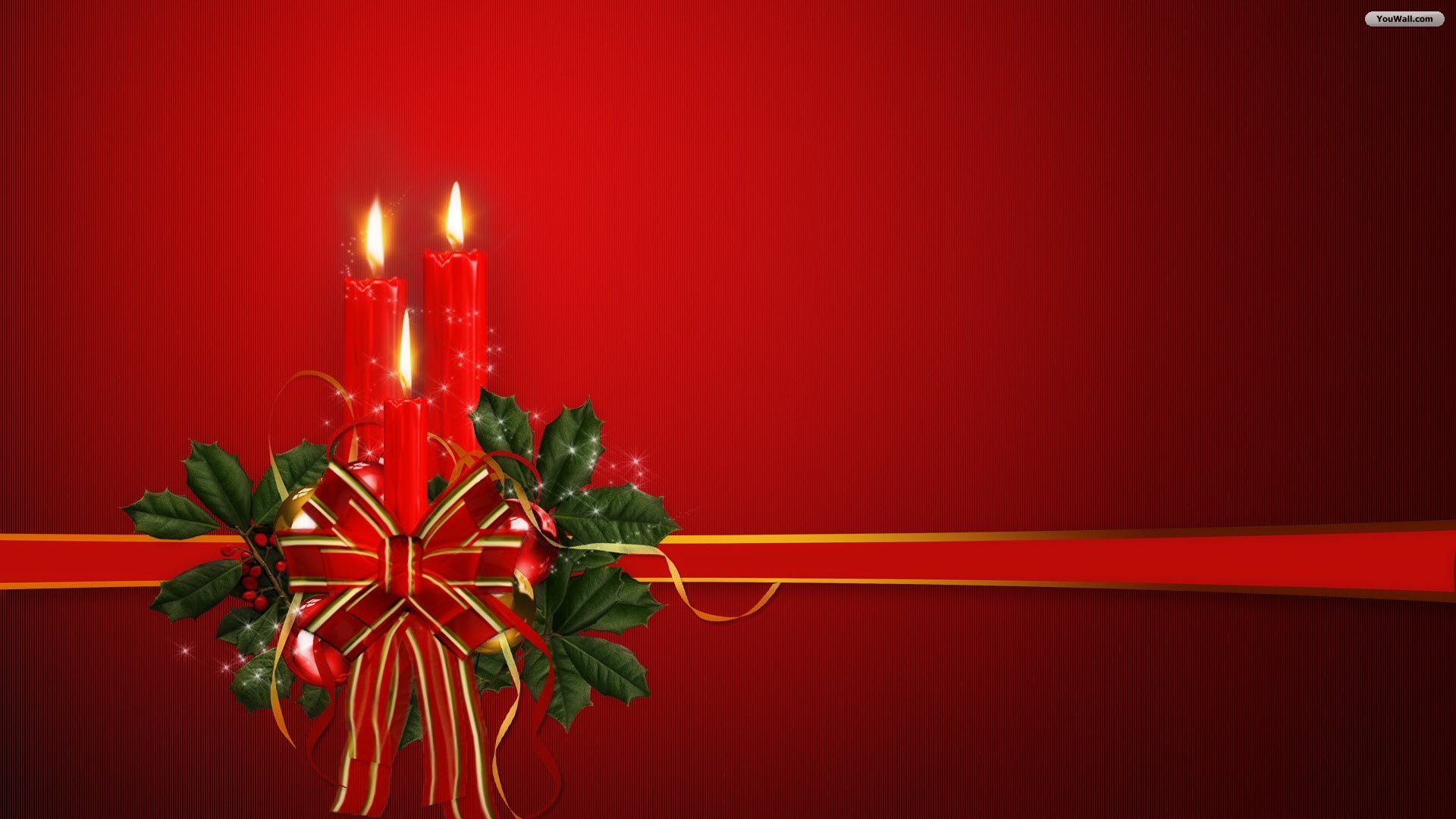 YouWall - Christmas Candle Ornament Wallpaper - wallpaper ...