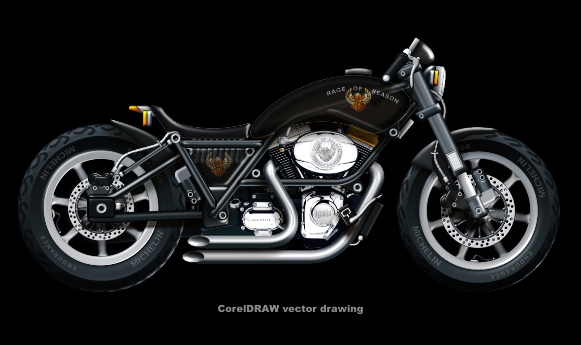 Harley-Davidson vector drawing by rageofreason on DeviantArt
