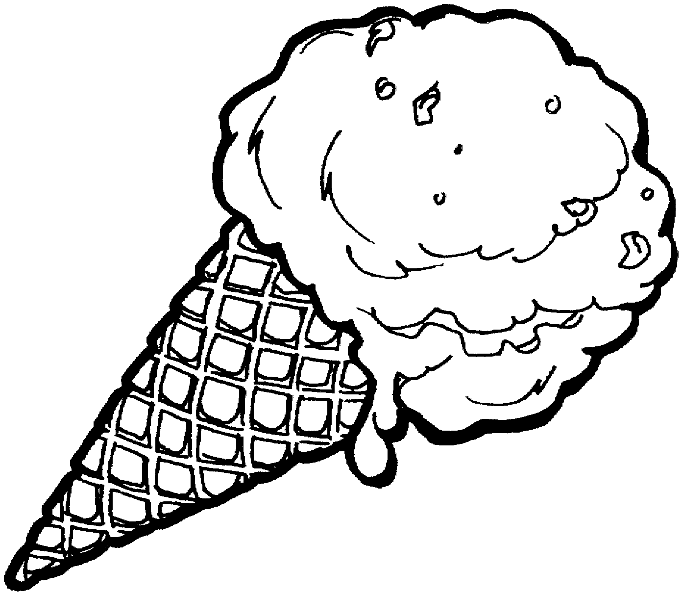 Black And White Ice Cream Cone Clipart - Gallery