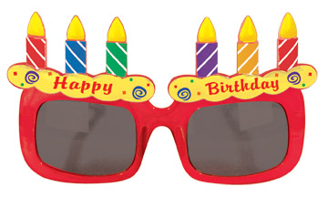 bright color birthday cake glasses - Webhats.com