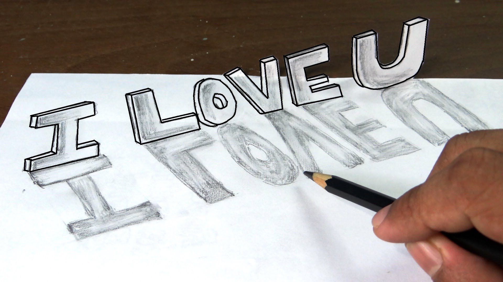 How to draw I love you in 3D graffiti letters with narration ...