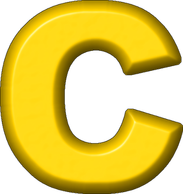 Presentation Alphabets: Yellow Refrigerator Magnet C