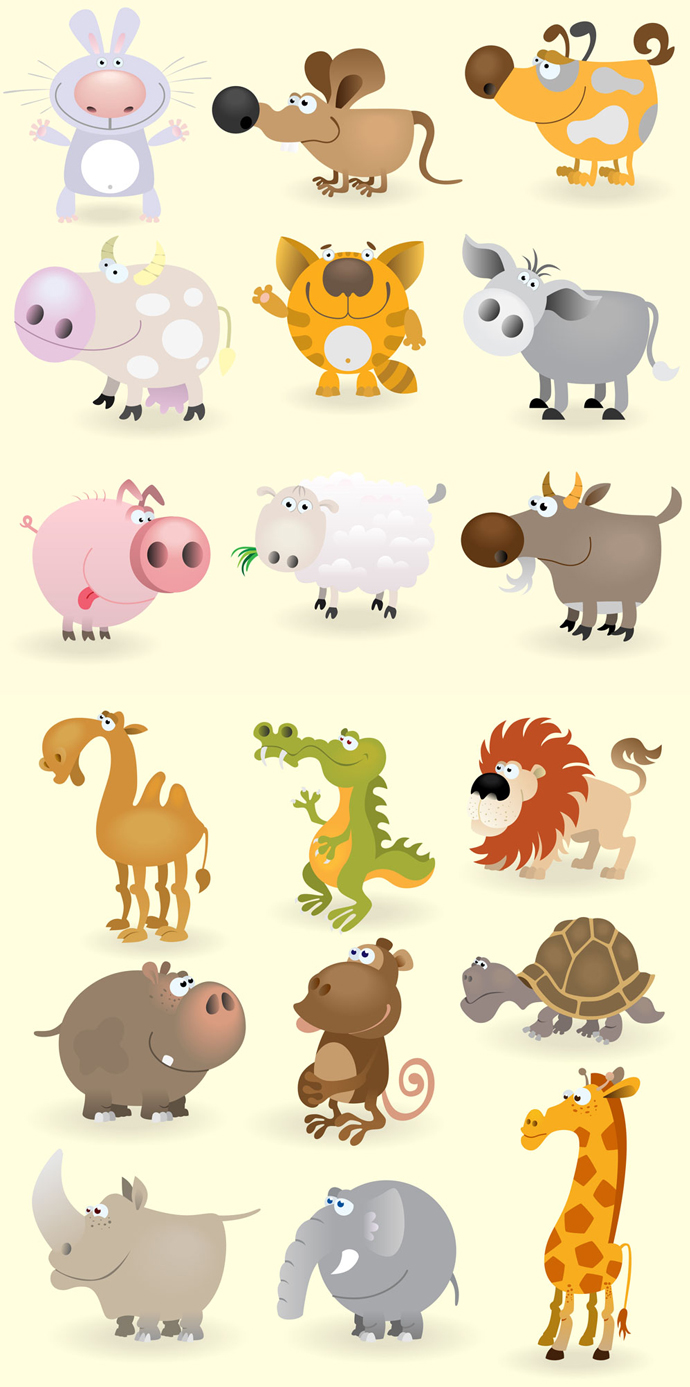 Vector animal cartoons (Cartoon Vector Animals) | Bing Gallery