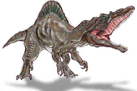 Drawing of a Dinosaur in Photoshop by Evan