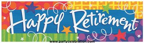 Banner Happy Retirement 65in at AtoZ Discount Wholesale Party Supplies