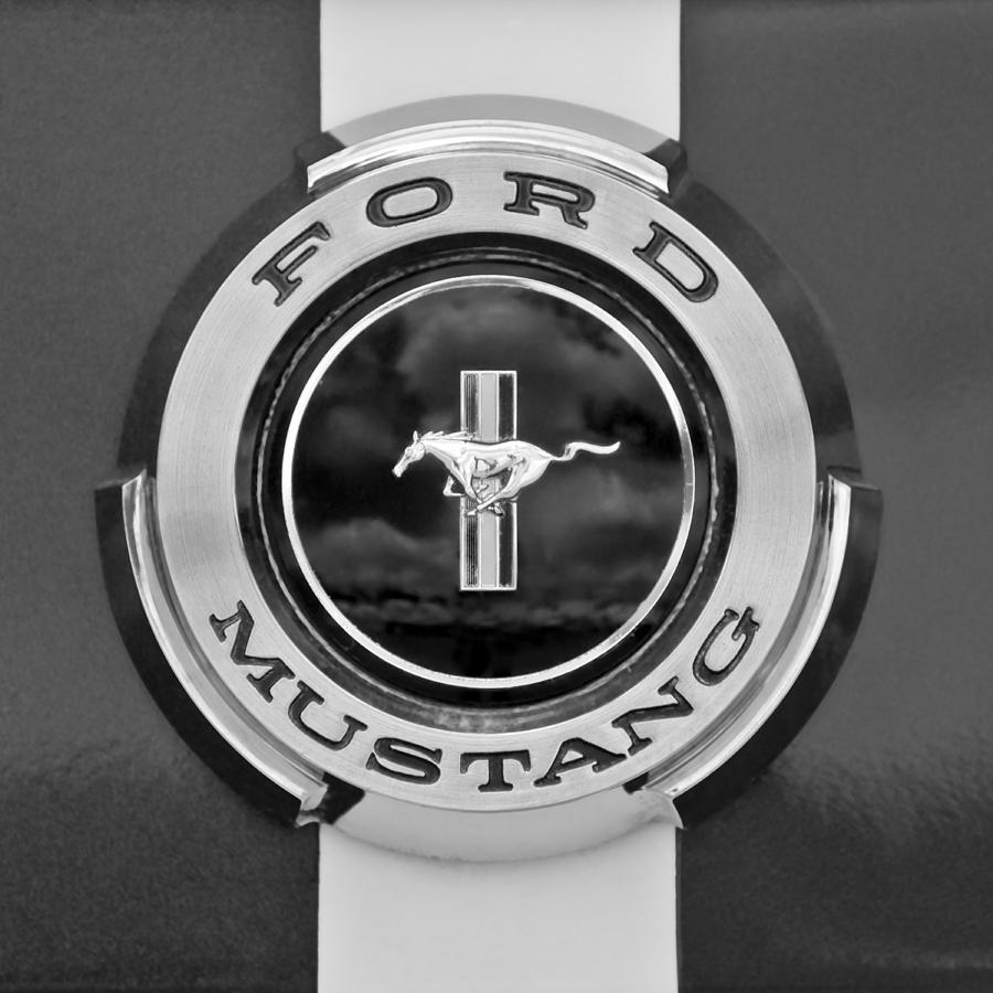 1966 Ford Mustang Shelby Gt 350 Emblem Gas Cap -0295bw by Jill Reger