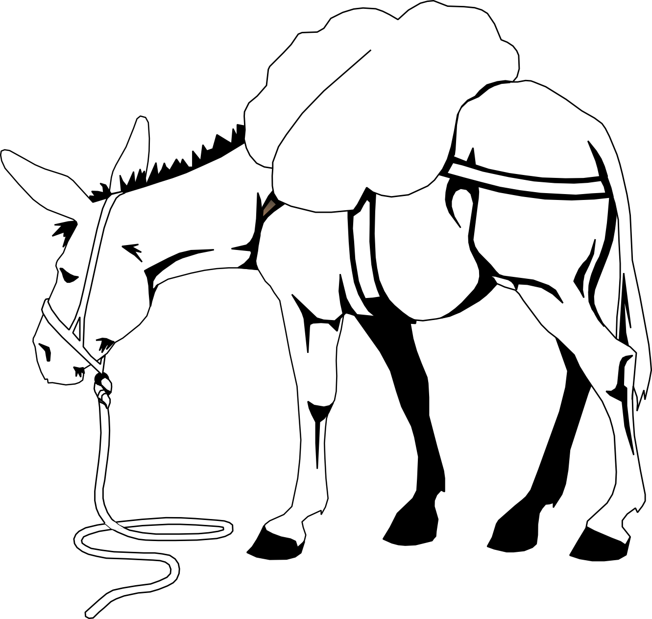 Donkey coloring page - Coloring Pages & Pictures - IMAGIXS