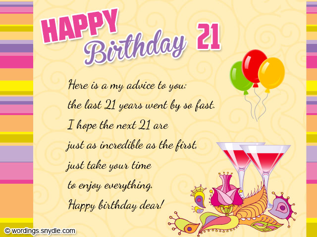 21st Birthday Wishes, Messages and 21st Birthday Card Wordings ...