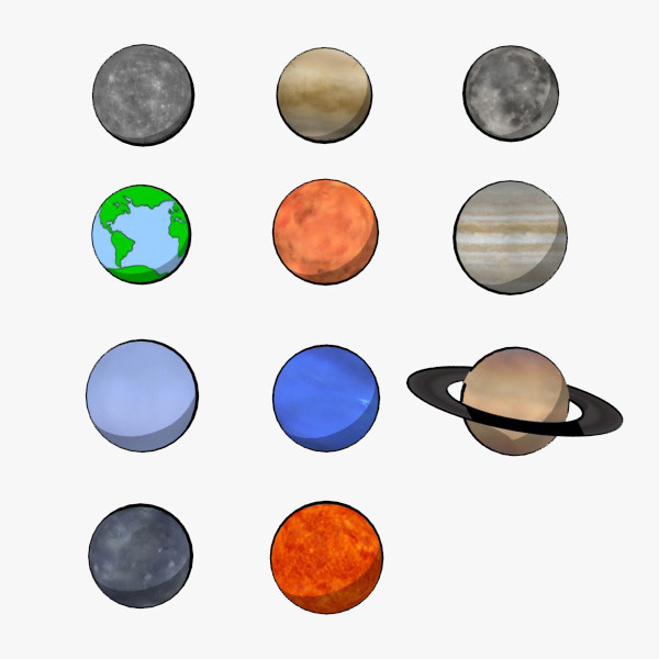 3d model cartoon planets toon