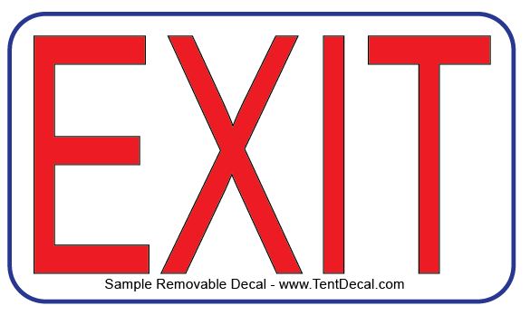 Free - 4 x 7 in. Exit Sign - Removable Decal - It's Free ...
