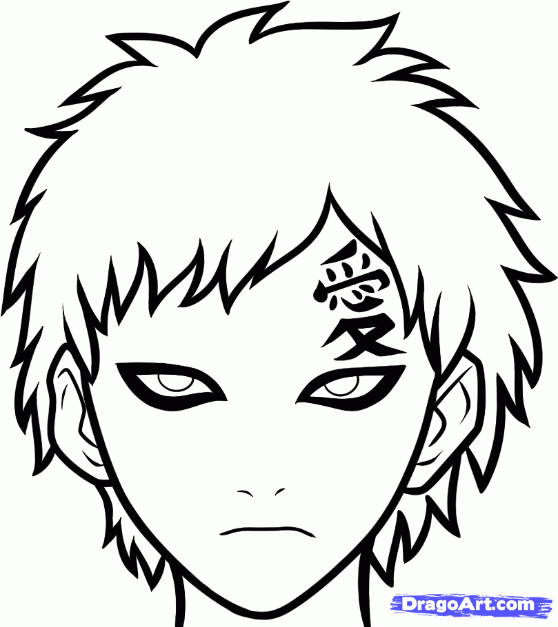 How to Draw Gaara Easy, Step by Step, Naruto Characters, Anime ...