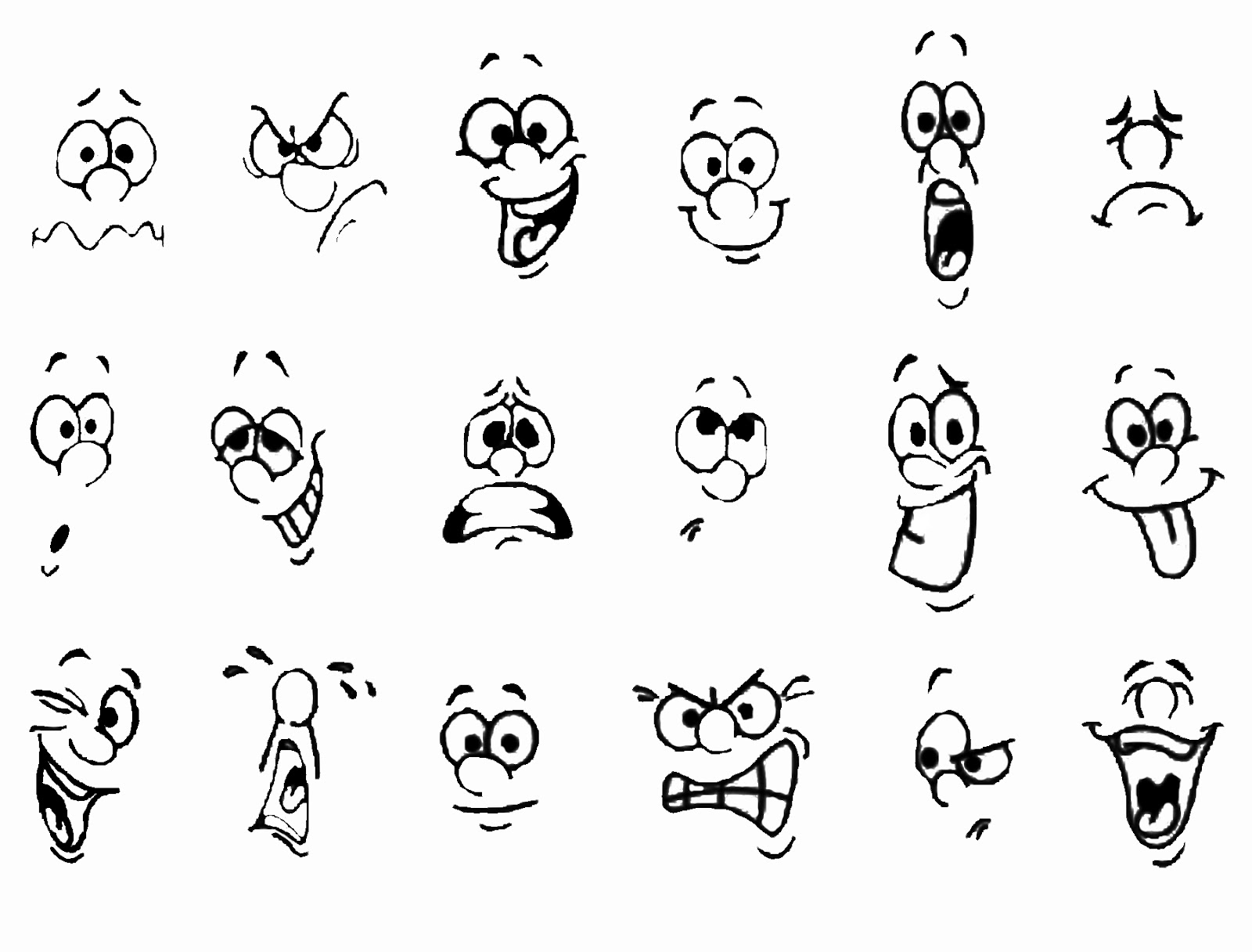 Cartoon Mouth Expressions Clip Art Sketch Coloring Page