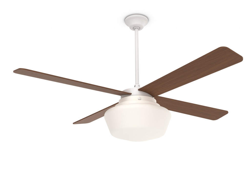 Schoolhouse Ceiling Fan - White Mahogany | Ceiling Fans | Spinifex ...