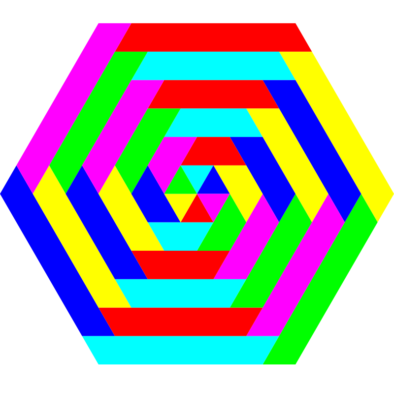 Clipart - hexagon trapezoid colors