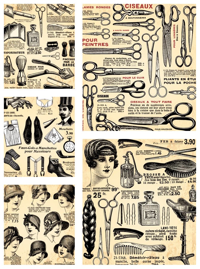 Vintage hairdresser design elements vector