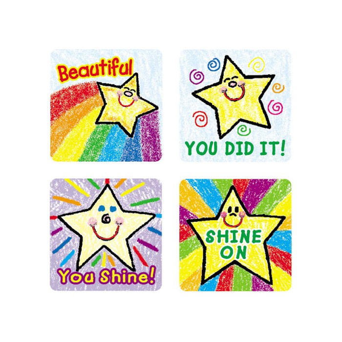 Kid Drawn Stars Motivational Stickers - Teacher Store | Scholar's ...
