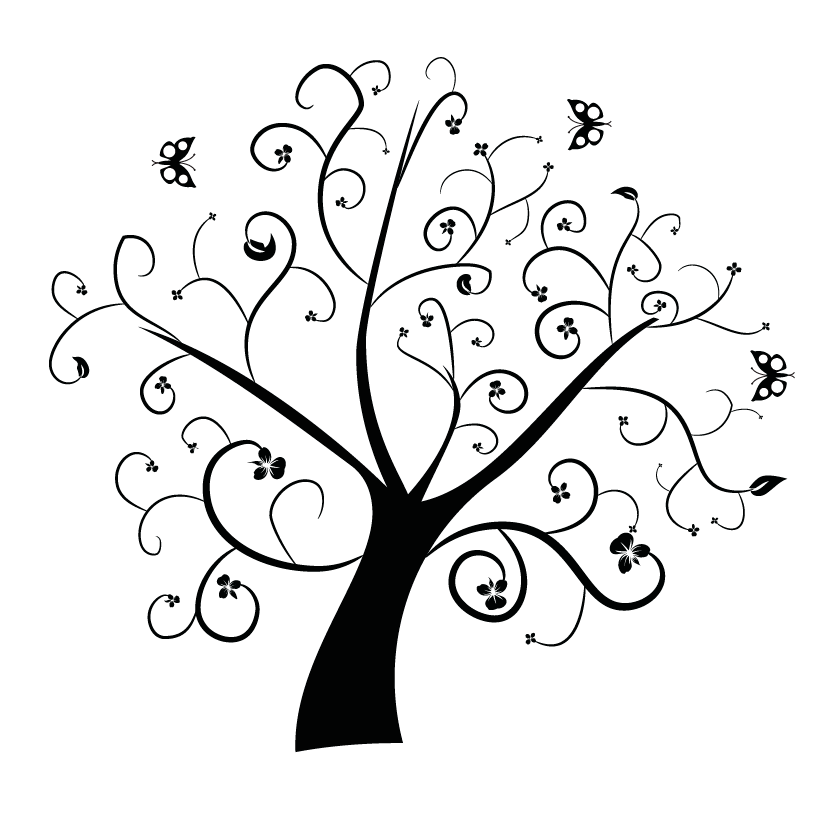 tree trunk clipart black and white - photo #40