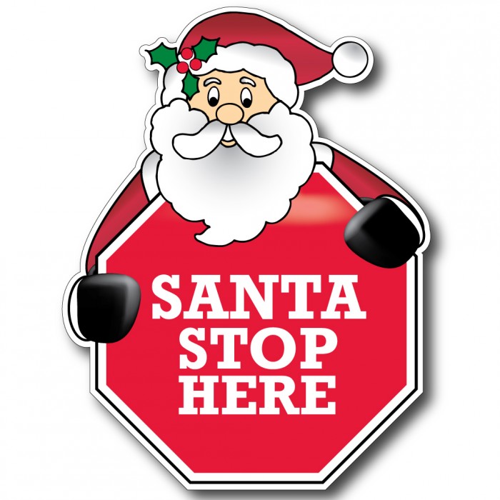 Santa Stop Here - Stop Sign Christmas Lawn Display - Yard Sign ...