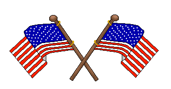 Crossed American Flags - American Flag - USA